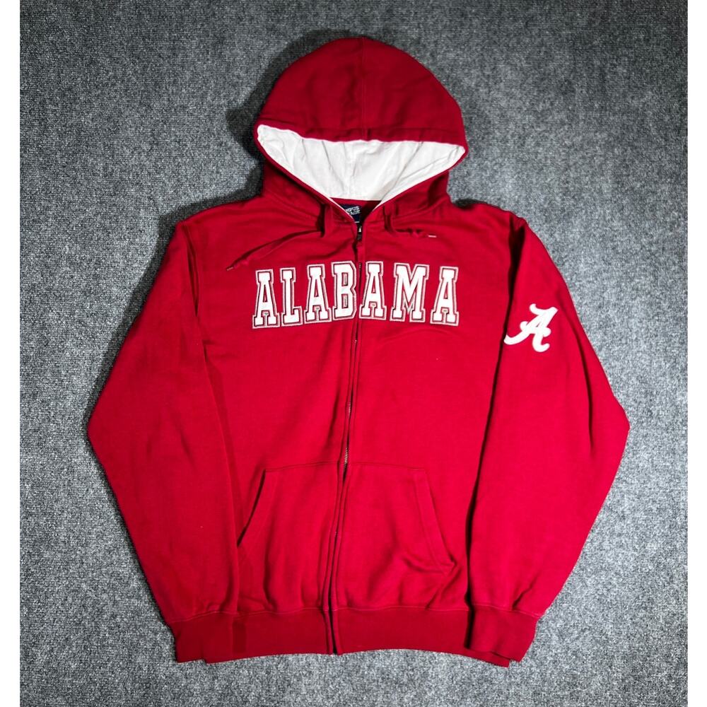 Alabama Crimson Tide Zip Hoodie Large Red Full Zip Sweatshirt Large
